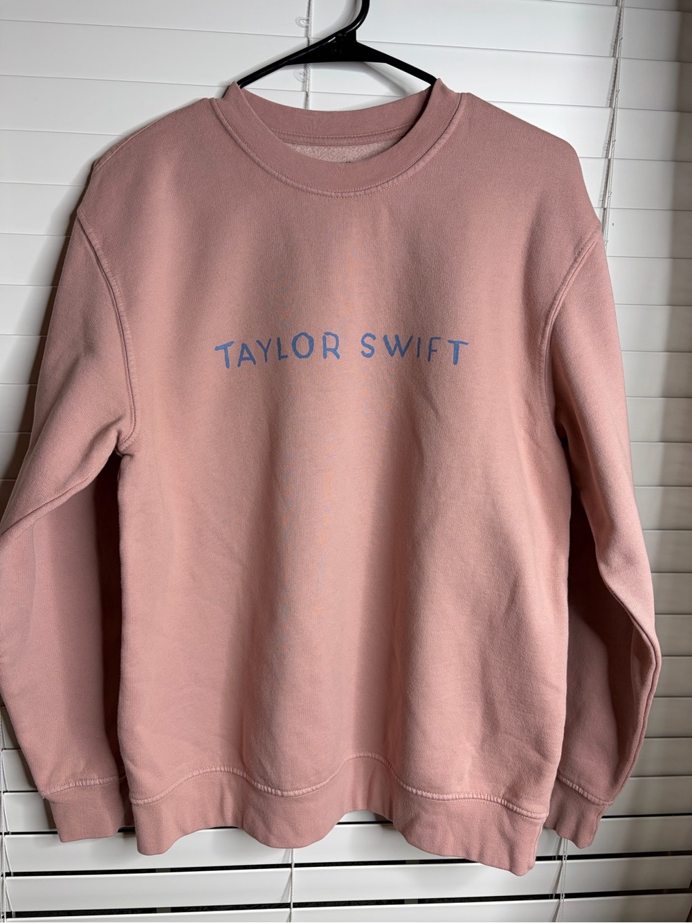 Taylor Swift Dusty Pink Crewneck Sweatshirt with Blue Logo